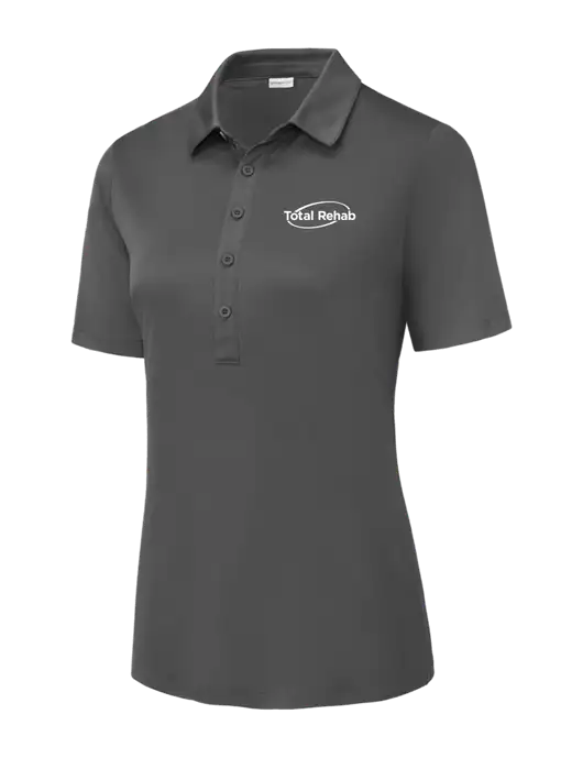 Dark Smoke Grey Womens Posi-UV Pro Polo w/Total Rehab Logo