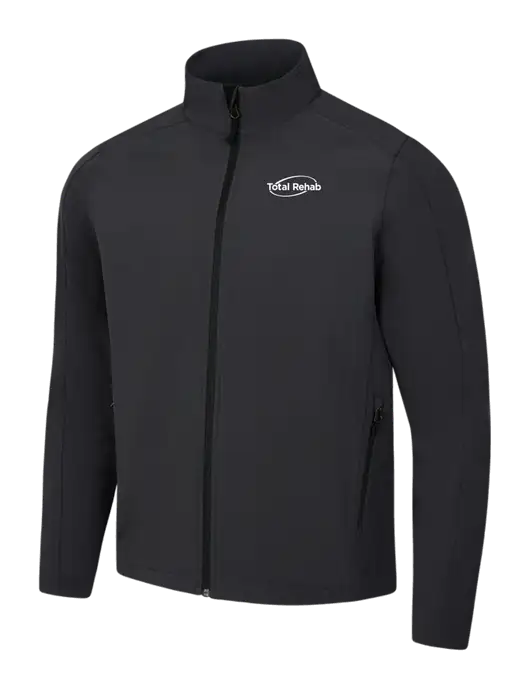 Black Charcoal Heather Core Soft Shell Jacket w/Total Rehab Logo