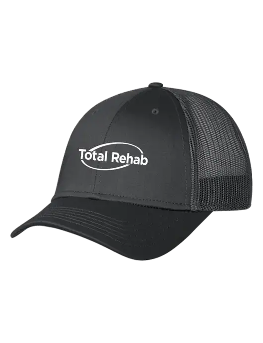 Charcoal Mesh Trucker Cap Snap Back w/Total Rehab Logo