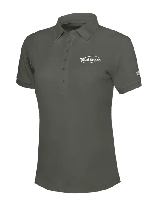 OGIO Womens Medium Grey Jewel Polo w/Total Rehab Logo