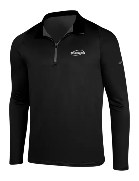 NIKE Black/Dark Grey Dry-Fit Stretch 1/2 Zip Cover-Up w/Total Rehab Logo