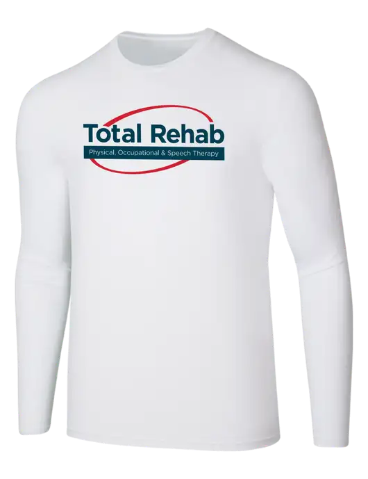 Seriously Soft White Long Sleeve T-Shirt w/Total Rehab Logo