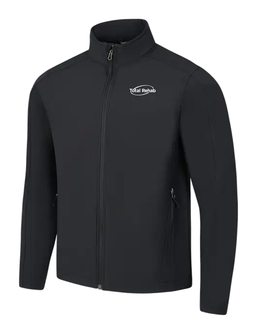Black Core Soft Shell Jacket w/Total Rehab Logo