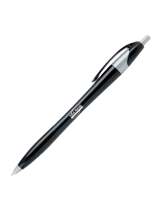 Novella Black/Silver Corporate Pen - Blue Ink w/Total Rehab Logo