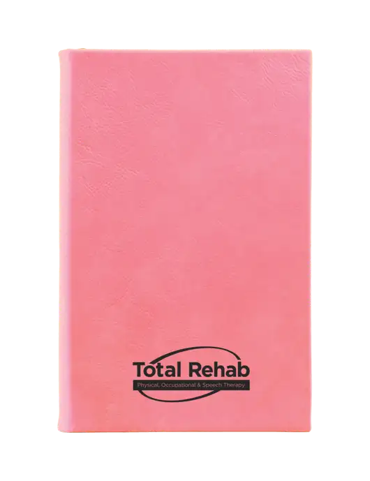 Pink Leatherette 5.25 x 8.25 Journal w/Total Rehab Logo