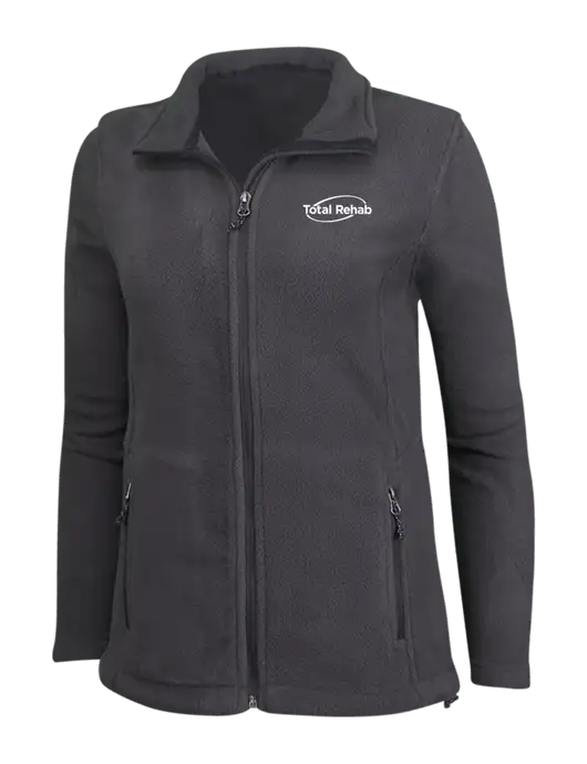 Womens Fleece Dark Grey Jacket w/Total Rehab Logo