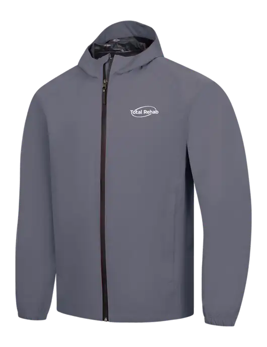 Dark Grey Essential Rain Jacket w/Total Rehab Logo