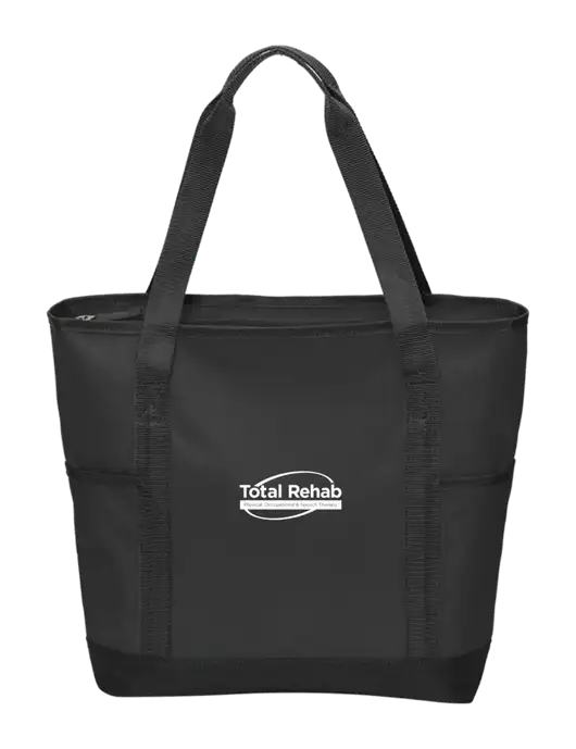 On the Go Black/Black Tote w/Total Rehab Logo