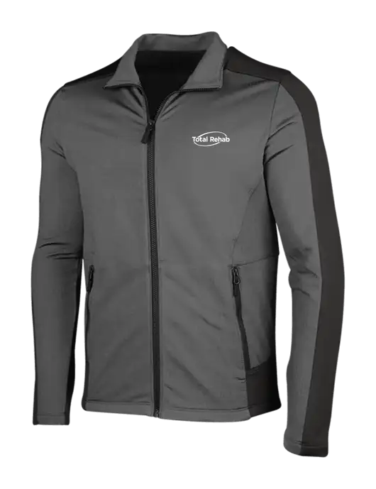 Medium Grey Heather Grid Fleece Jacket w/Total Rehab Logo