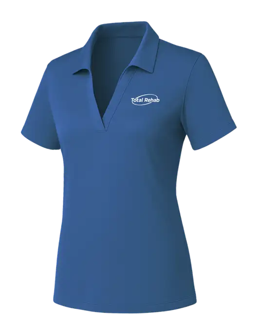 Womens Slate Blue PosiCharge RacerMesh Polo w/Total Rehab Logo