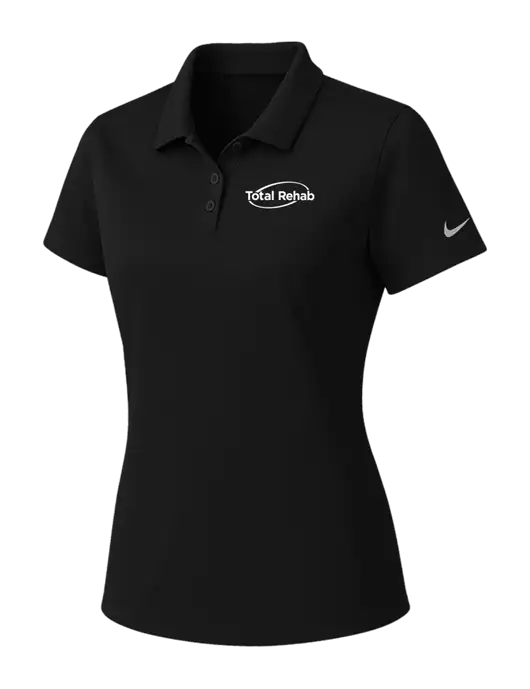 Nike Womens Black Dry Essential Solid Polo w/Total Rehab Logo
