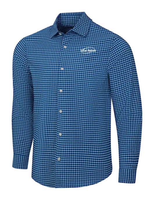 Navy/White City Stretch Shirt w/Total Rehab Logo