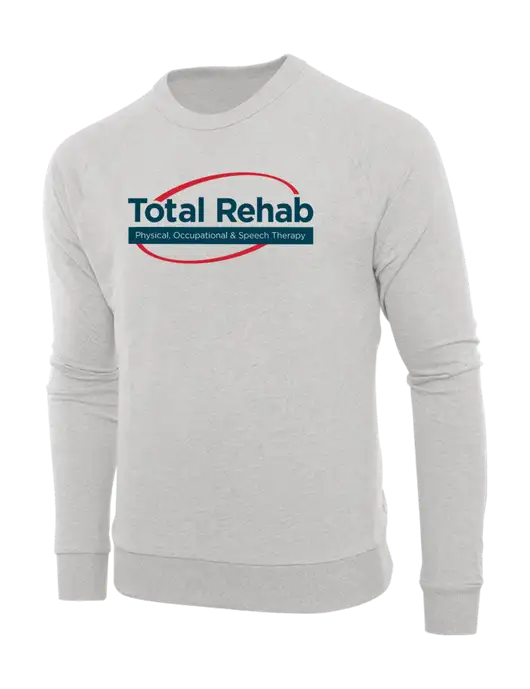 Allmade Granite Grey Heather Organic French Terry Crewneck Sweatshirt w/Total Rehab Logo