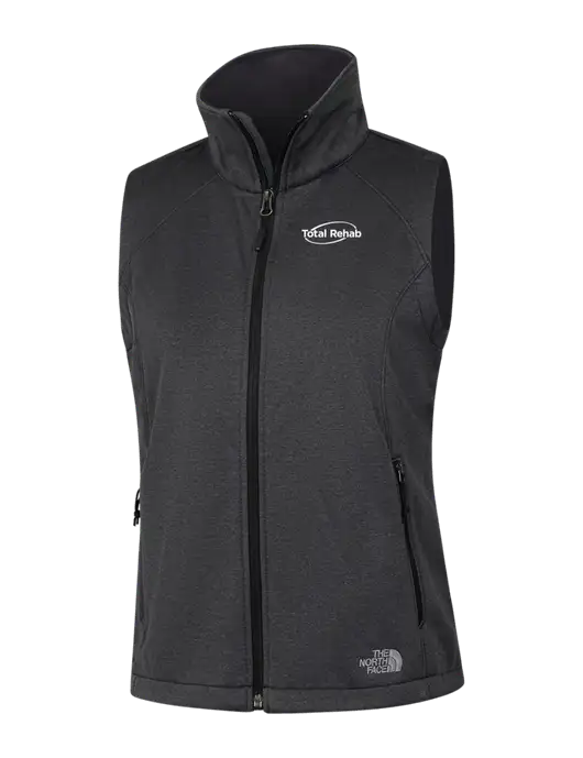 The North Face Womens Dark Grey Heather Ridgewall Soft Shell Vest  w/Total Rehab Logo