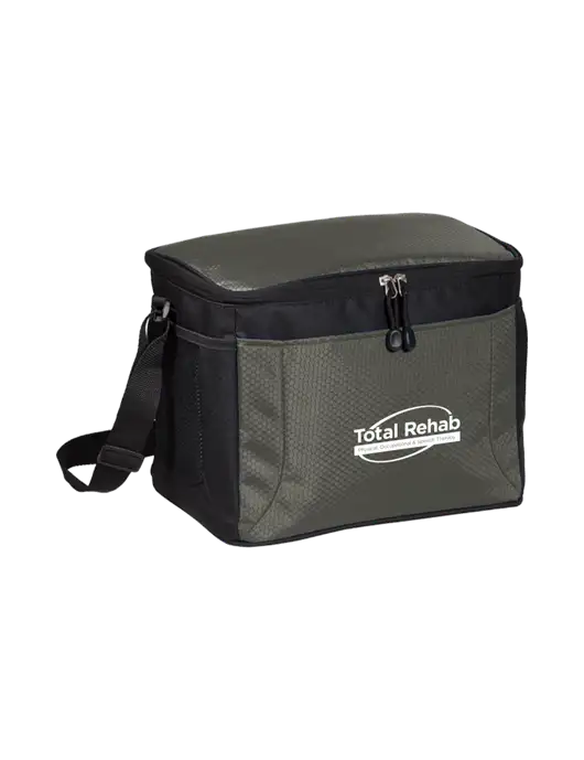 12 Can Grey/Black Cube Cooler w/Total Rehab Logo
