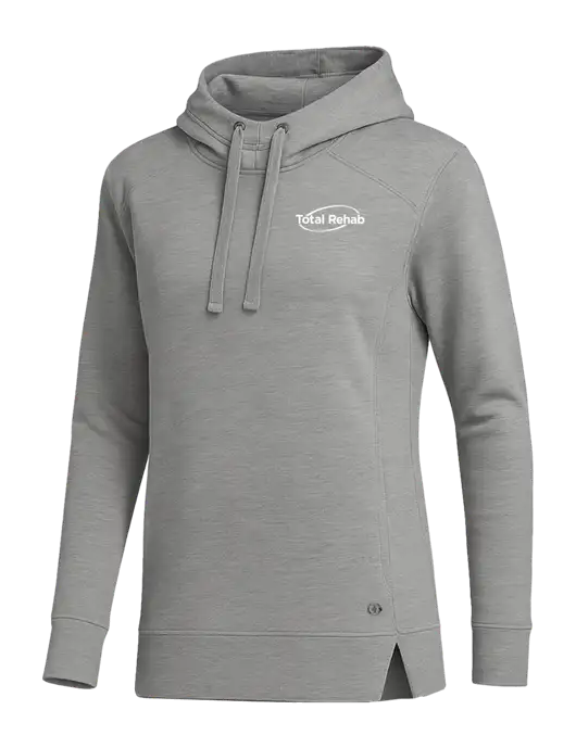 OGIO Heather Grey Womens Luuma Pullover Fleece Hoodie w/Total Rehab Logo
