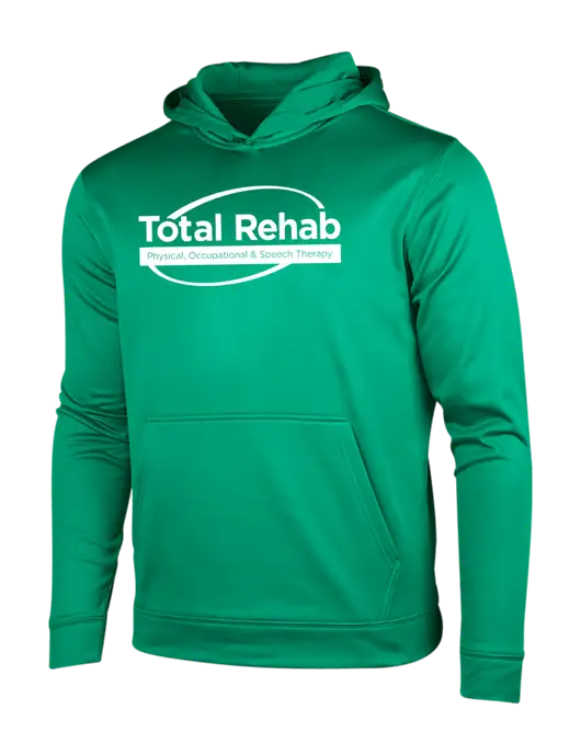 Kelly Green Sport-Wick Fleece Hooded Pullover w/Total Rehab Logo
