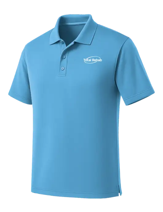 Carolina Blue Dry Zone UV Micro Mesh Polo w/Total Rehab Logo