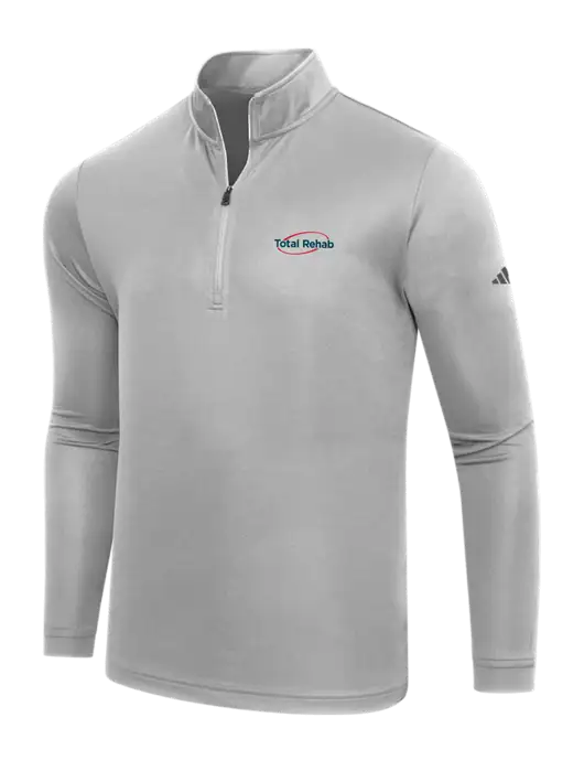 Adidas Medium Grey  Lightweight Quarter Zip Pullover w/Total Rehab Logo