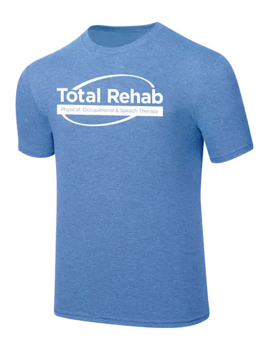Simply Soft Carolina Blue Frost 4.5oz  Poly/Combed Ring Spun Cotton T-Shirt w/Total Rehab Logo