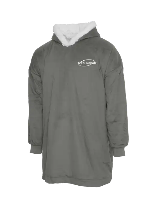 Wearable Lodge Medium Grey Blanket w/Total Rehab Logo