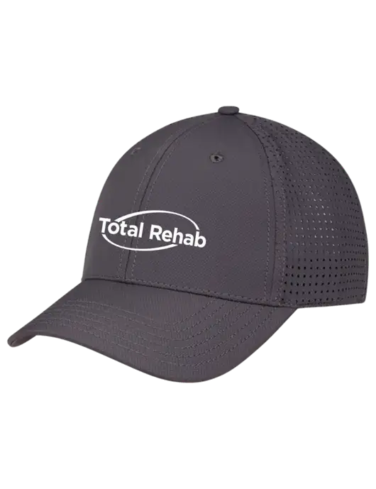Charcoal Performance Stretchable Cap Hook & Loop w/Total Rehab Logo