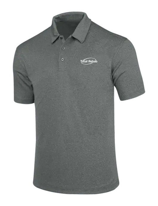 Charcoal Trace Heather Polo w/Total Rehab Logo