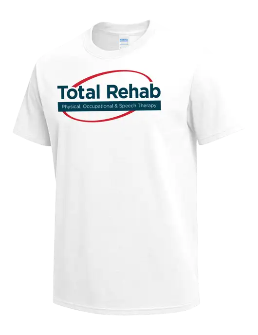 White Heavyweight 6.1 oz T-Shirt w/Total Rehab Logo