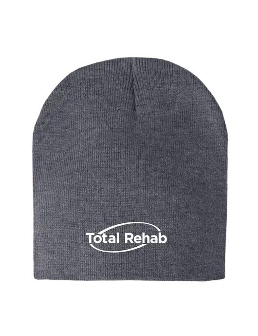 Dark Grey Heather Element Knit Beanie w/Total Rehab Logo