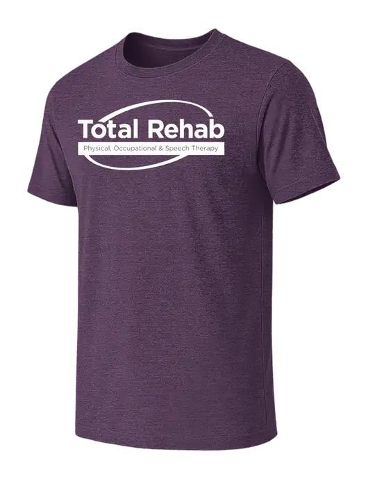 BELLA+CANVAS Heather Purple CVC Short Sleeve Tee w/Total Rehab Logo