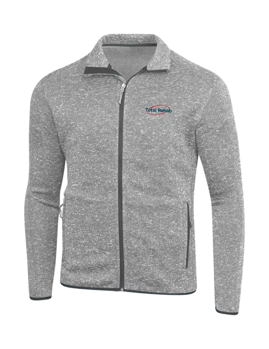 Grey Heather Sweater Fleece Jacket w/Total Rehab Logo