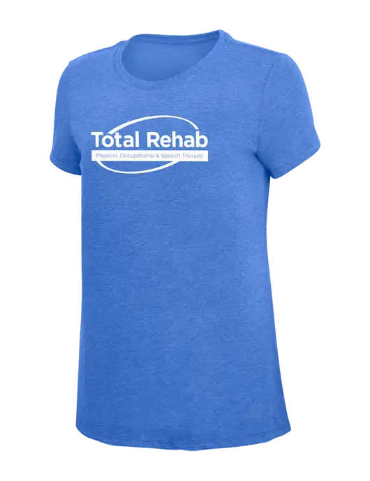 Womens Simply Soft Royal Frost 4.5oz  Poly/Combed Ring Spun Cotton T-Shirt w/Total Rehab Logo