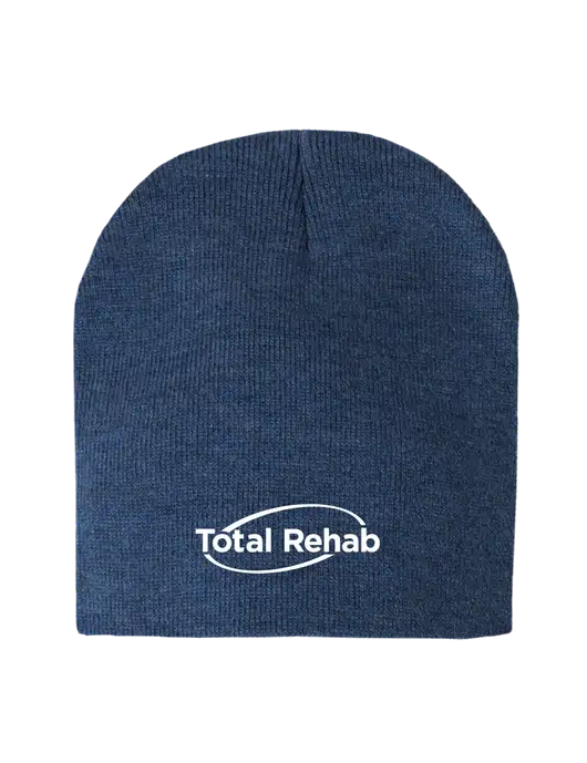 Dark Royal Heather Element Knit Beanie w/Total Rehab Logo
