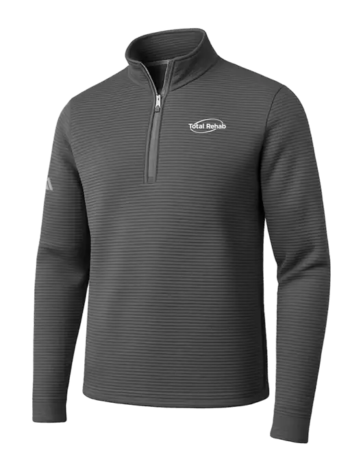 Adidas Medium Grey Spacer Quarter-Zip Pullover w/Total Rehab Logo