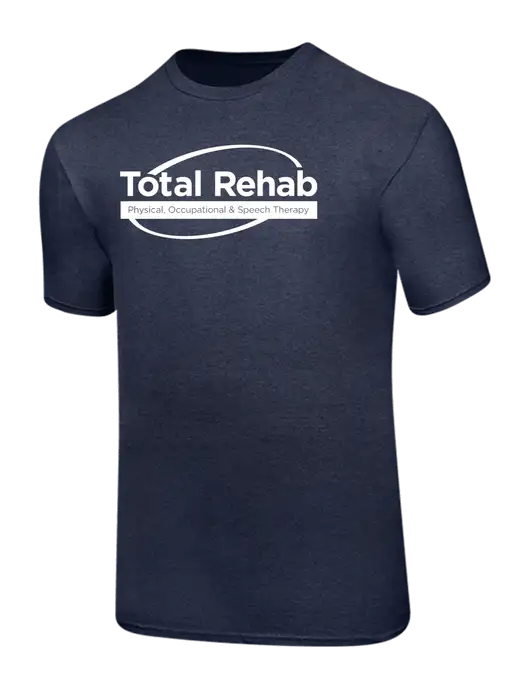 Ring Spun Heather Navy 4.5 oz T-Shirt w/Total Rehab Logo
