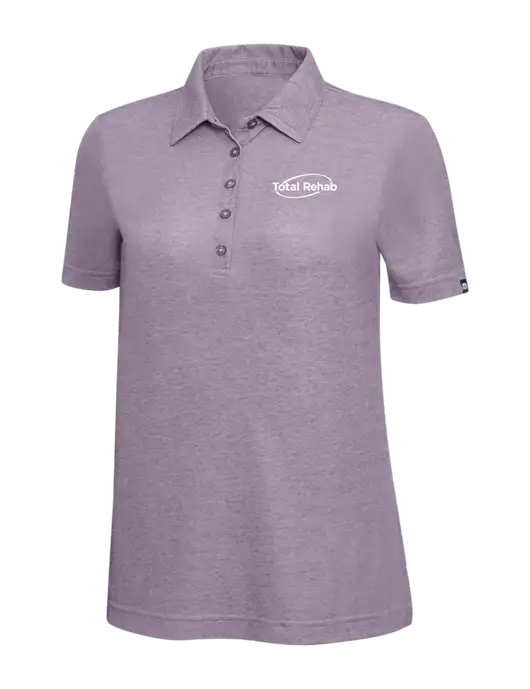 TravisMathew Light Purple Heather Womens Oceanside Polo w/Total Rehab Logo