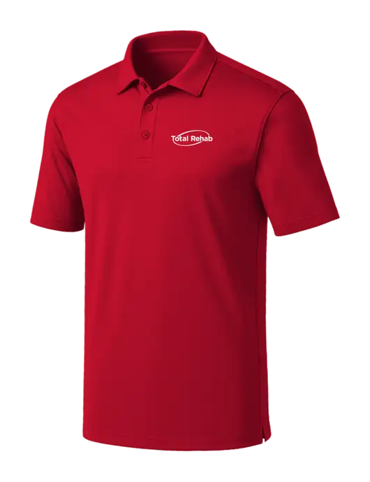 Red Silk Touch Performance Polo w/Total Rehab Logo