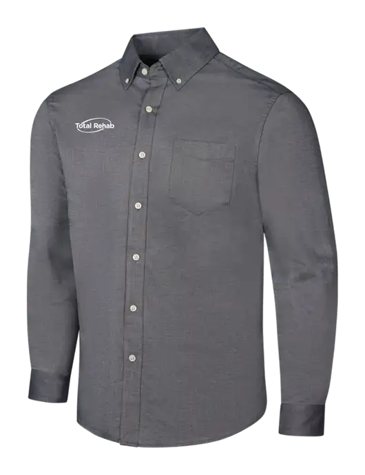 Dark Grey SuperPro Oxford Shirt w/Total Rehab Logo