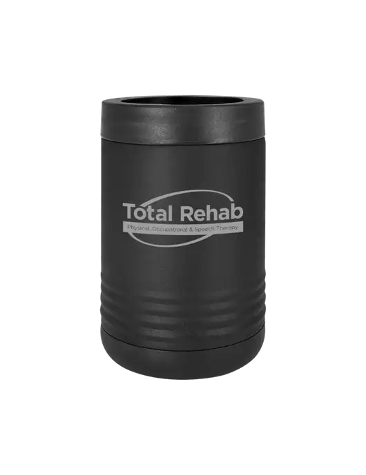 Polar Camel 12 oz Powder Coated Black Vacuum Insulated Beverage Holder w/Total Rehab Logo