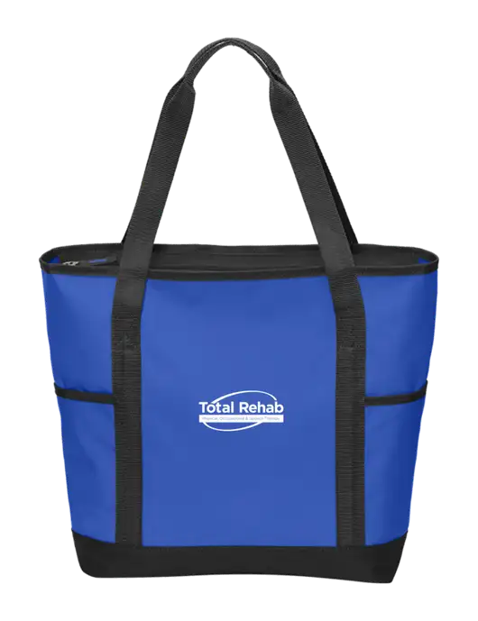 On the Go Royal/Black Tote w/Total Rehab Logo