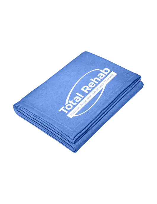Core Heather Royal Fleece Sweatshirt Blanket w/Total Rehab Logo