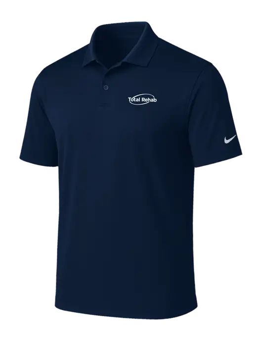 NIKE Navy Victory Solid Polo w/Total Rehab Logo