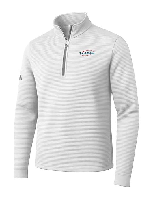 Adidas White Spacer Quarter-Zip Pullover w/Total Rehab Logo
