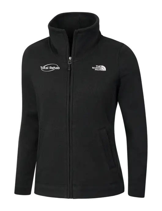 North Face Womens Black Heather Sweater Fleece Jacket w/Total Rehab Logo
