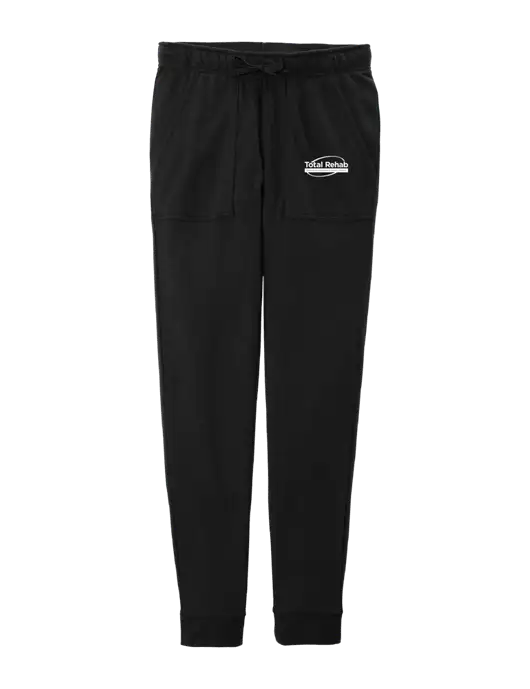 Womens Posicharge Tri-blend Wicking Black Triad Solid Fleece Jogger w/Total Rehab Logo