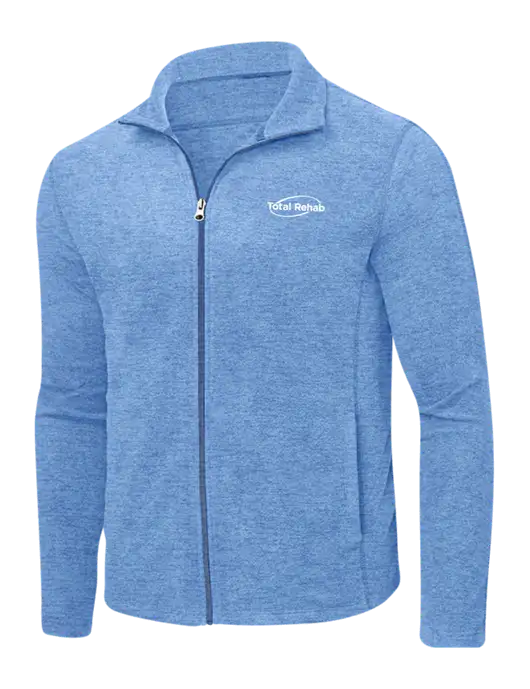 Light Royal Heather Microfleece Full-Zip Jacket w/Total Rehab Logo