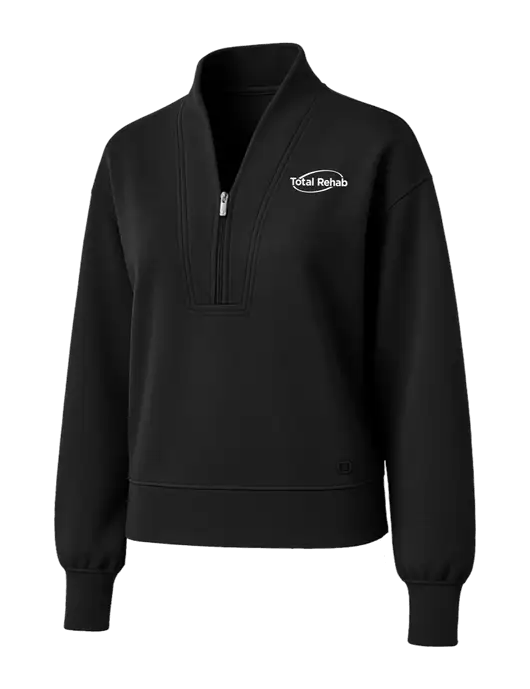 OGIO Womens Black Transcend 1/4-Zip w/Total Rehab Logo