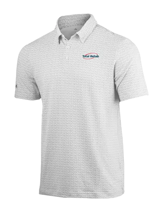 Adidas White Printed Blend Polo w/Total Rehab Logo