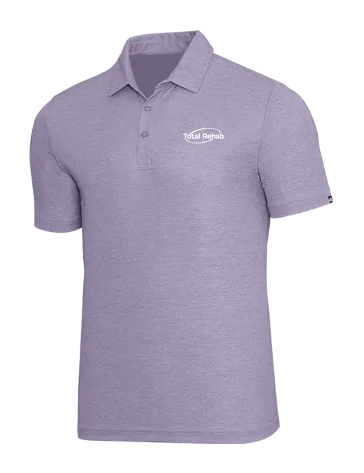 TravisMathew Light Purple Heather Oceanside Polo w/Total Rehab Logo