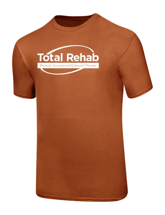 Ring Spun Burnt Orange 4.5 oz T-Shirt w/Total Rehab Logo